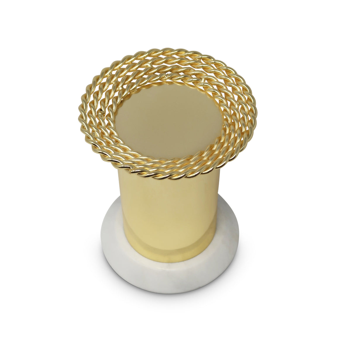 Gold Pillar Candle Holder on Marble Base