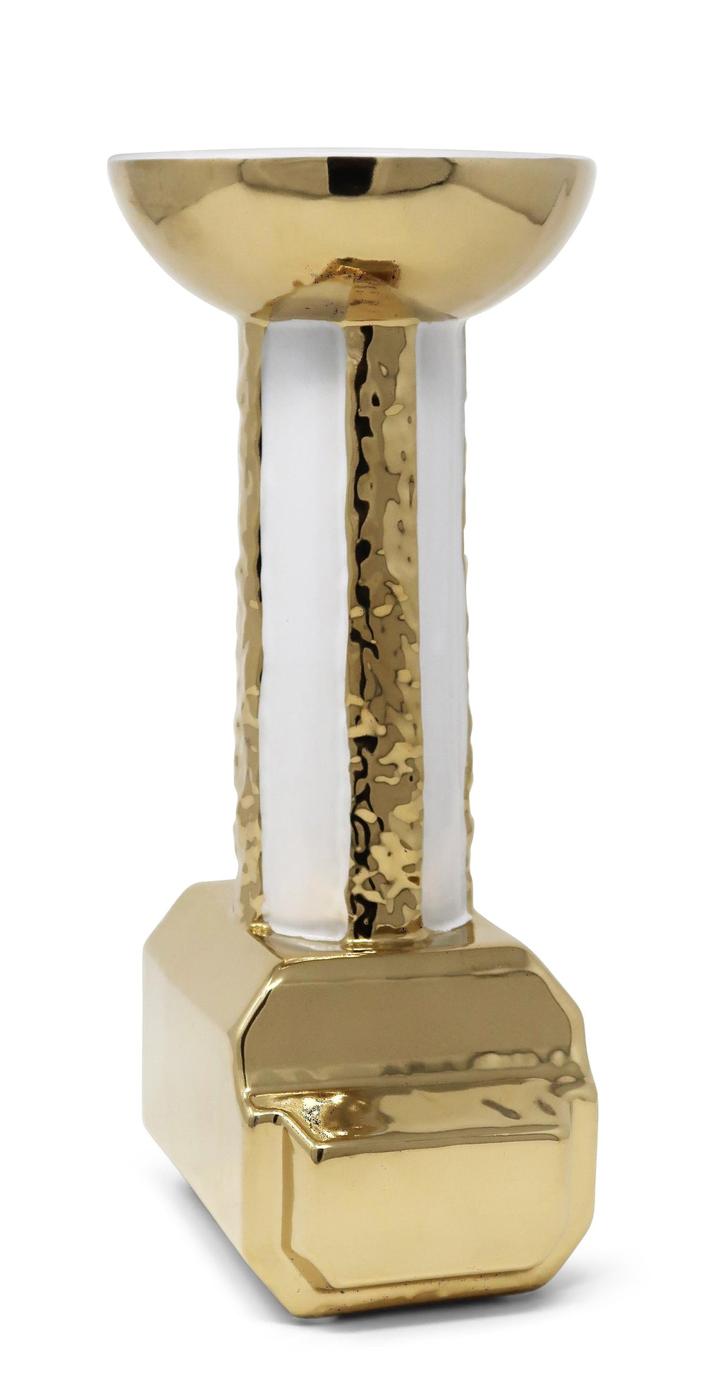Gold and White Candle Holder Stand