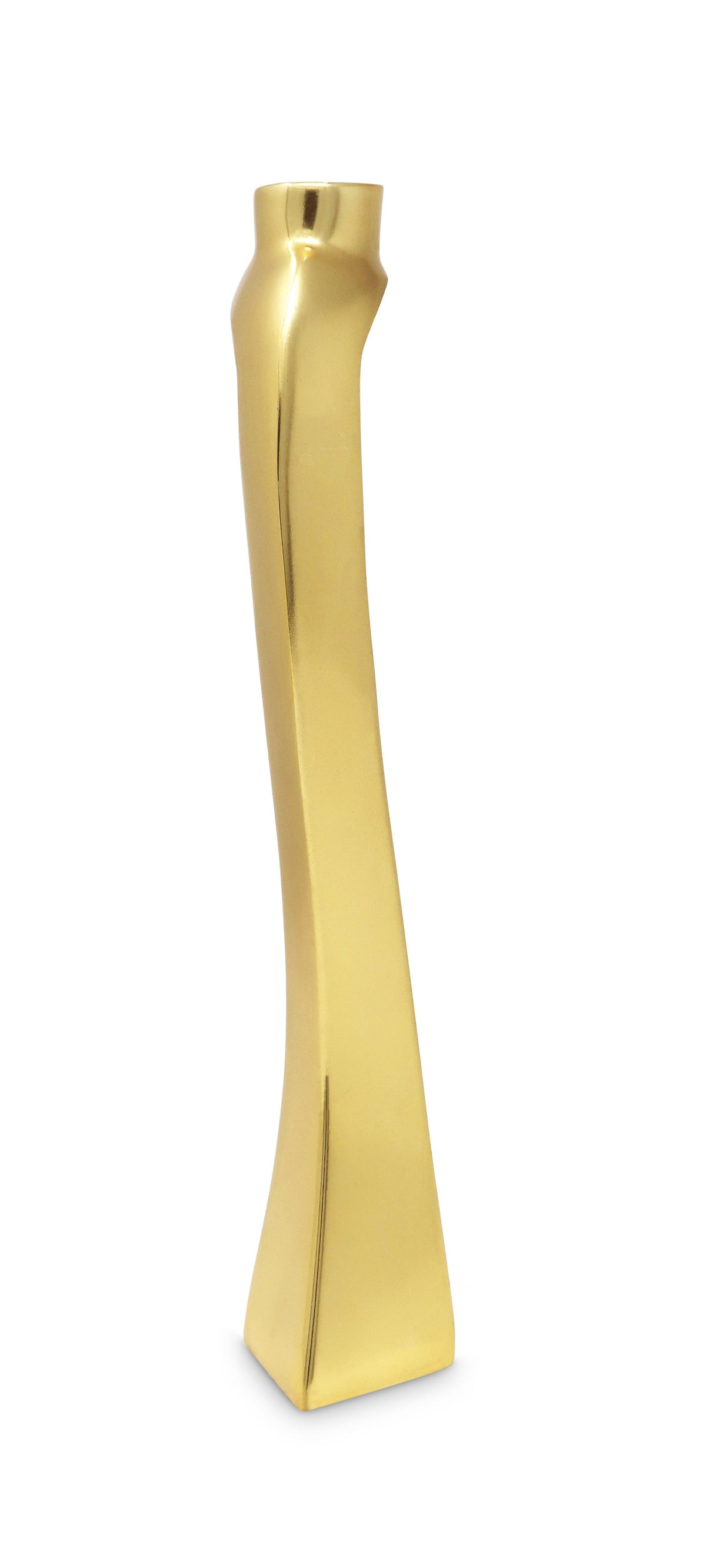 Set of 2 Gold Dimensional Taper Candle Holders