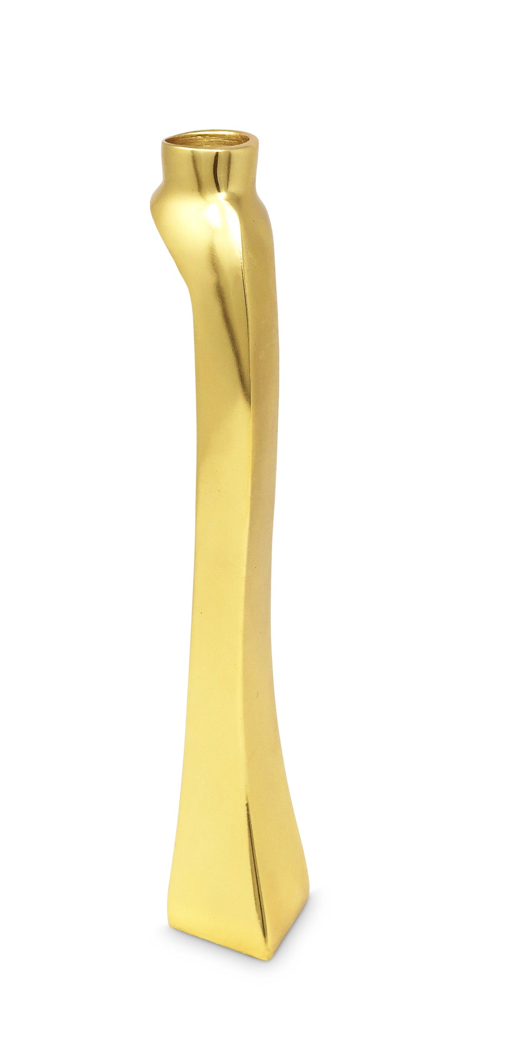 Set of 2 Gold Dimensional Taper Candle Holders