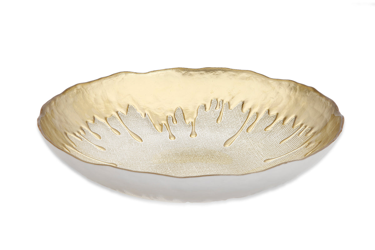 11.75"D Gold Dipped Salad Bowl