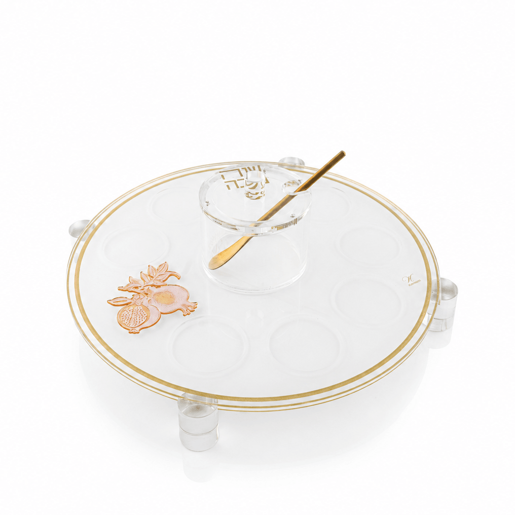 Rosh Hashanah Classic Pomegranate Simanim Tray - Waterdale Collection