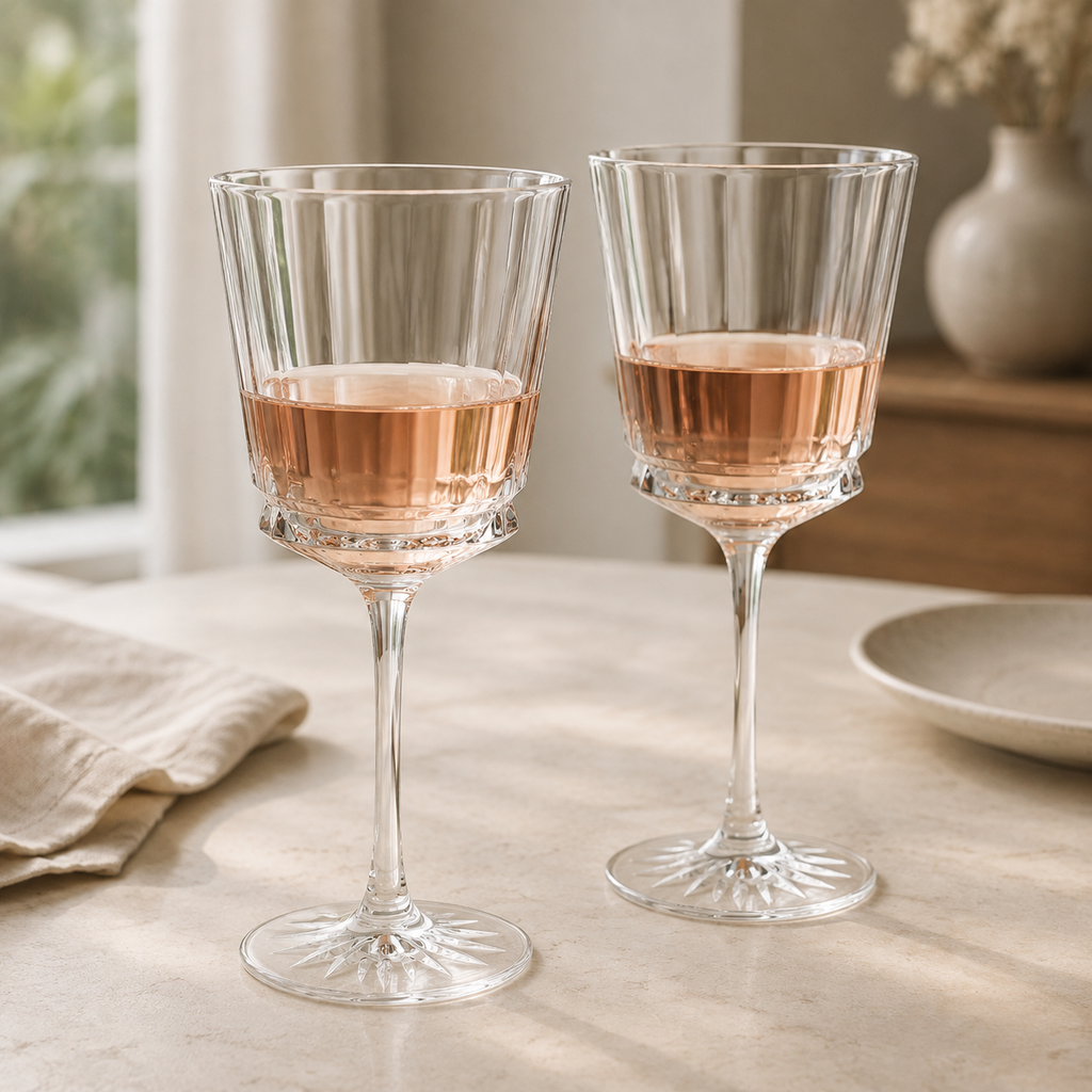 Liscio Ottico - Set of 6 Glasses with Linear Design and Shade on the Bottom