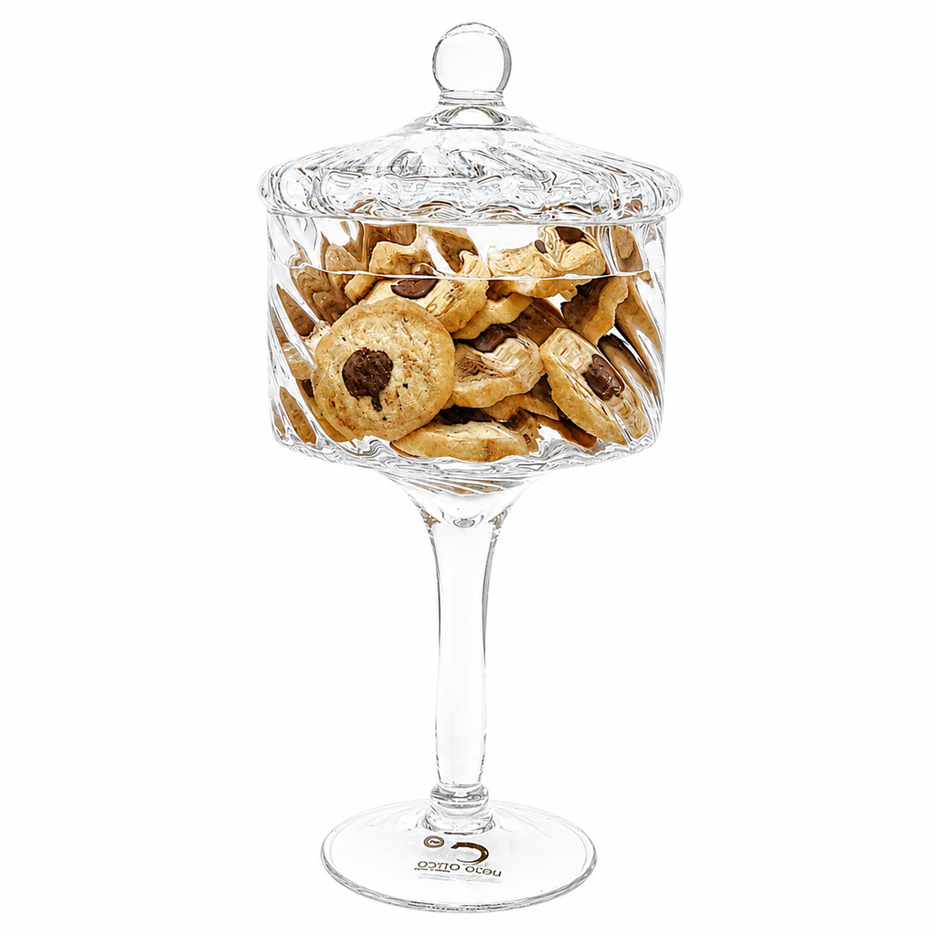 Liscio Ottico - Stemmed Cookie Jar with Ball Knob on Lid