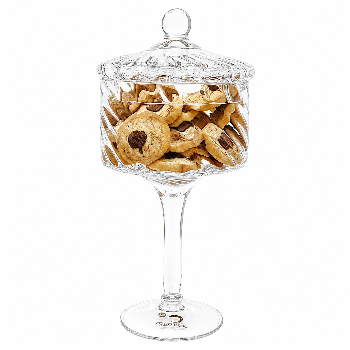 Liscio Ottico - Stemmed Cookie Jar with Ball Knob on Lid