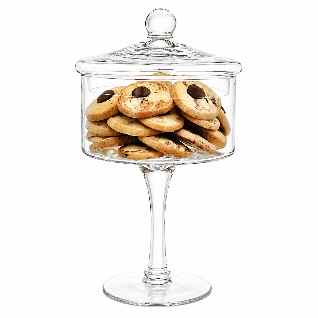 Liscio Ottico - Stemmed Cookie Jar with Ball Knob on Lid