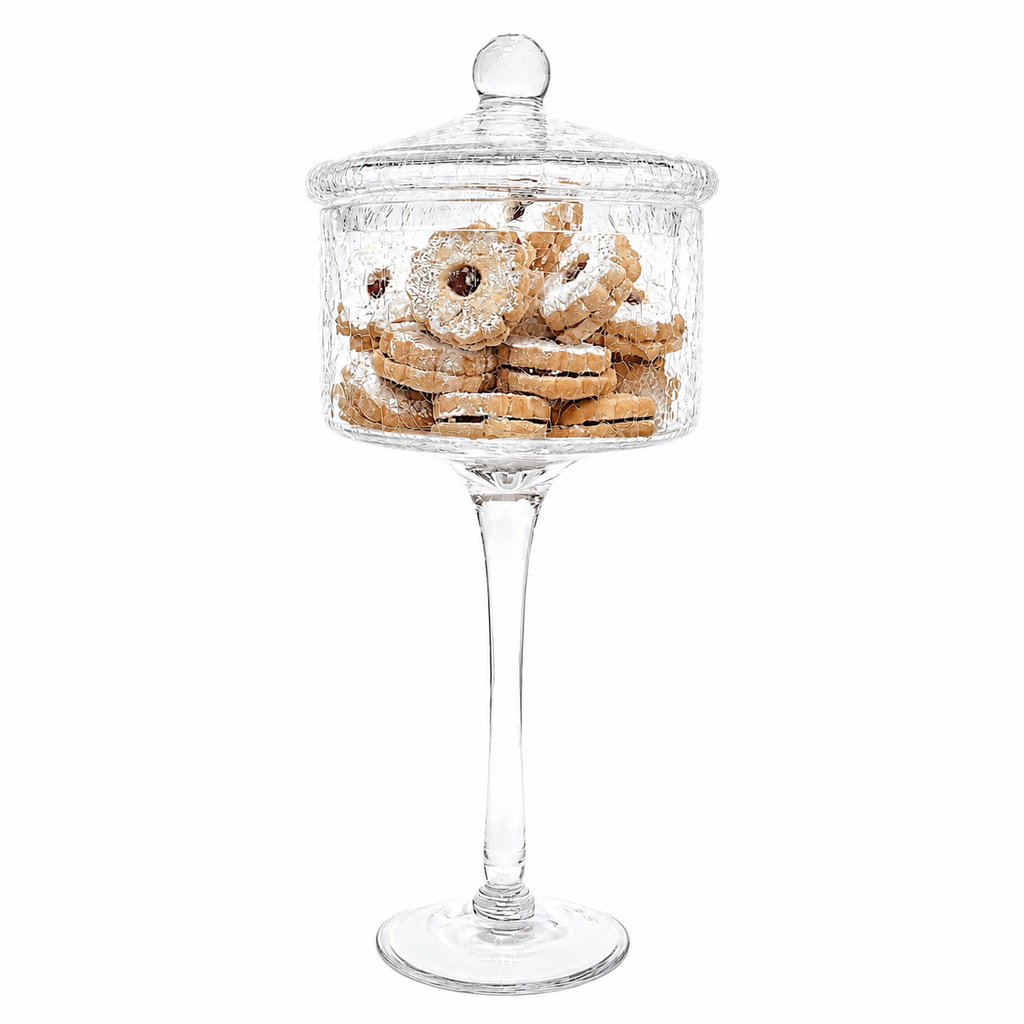 Liscio Ottico - Stemmed Cookie Jar with Ball Knob on Lid