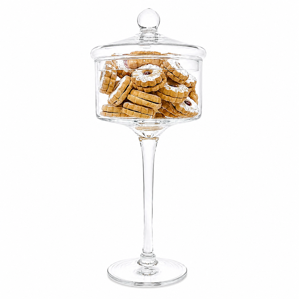 Liscio Ottico - Stemmed Cookie Jar with Ball Knob on Lid