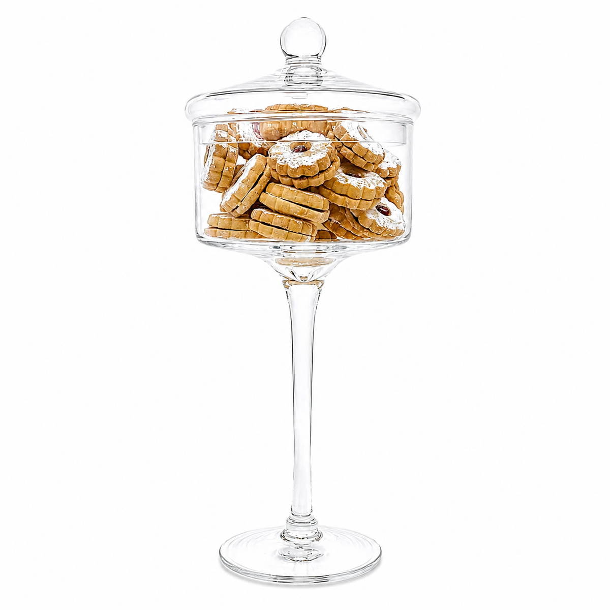 Liscio Ottico - Stemmed Cookie Jar with Ball Knob on Lid