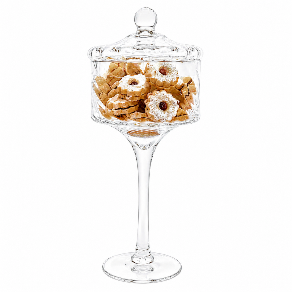 Liscio Ottico - Stemmed Cookie Jar with Ball Knob on Lid