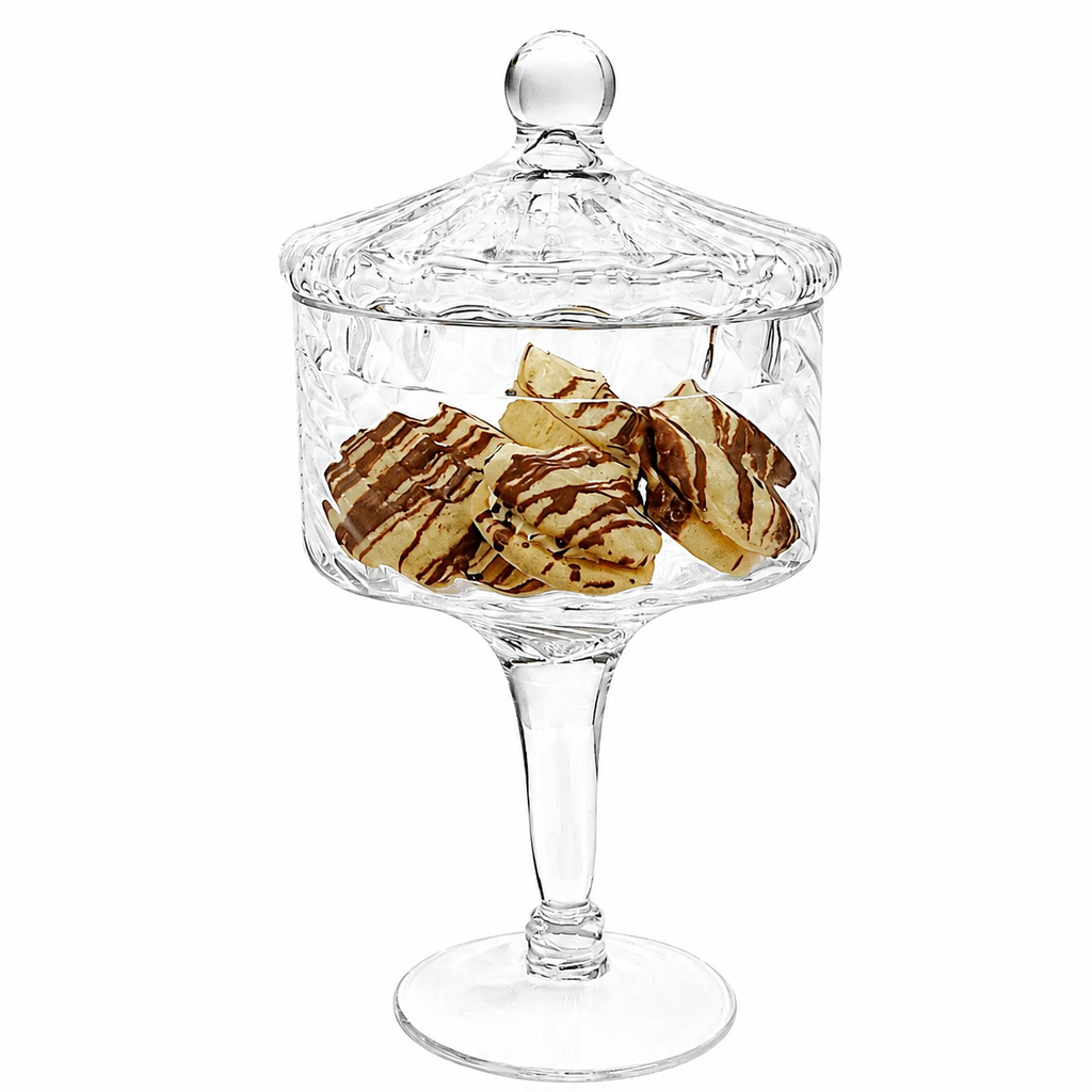 Liscio Ottico - Stemmed Cookie Jar with Ball Knob on Lid