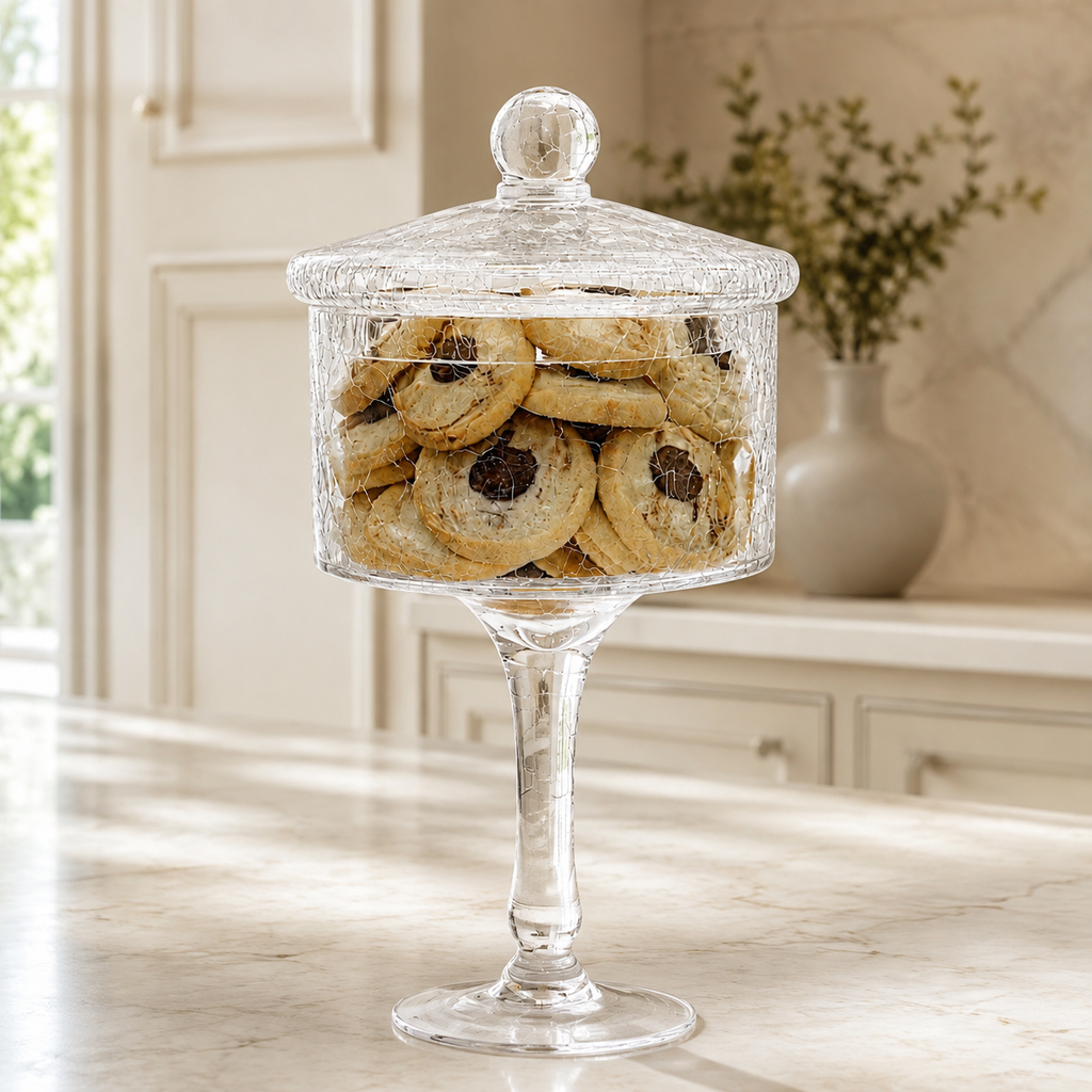 Liscio Ottico - Stemmed Cookie Jar with Ball Knob on Lid