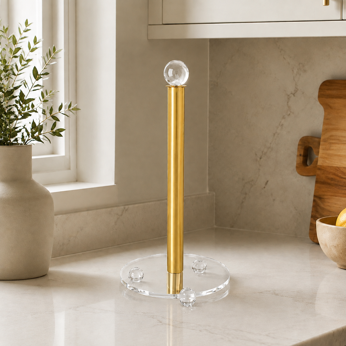 Paper Towel Holder with Ball Legs and Knob