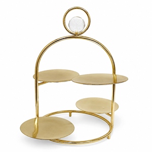 Multi Cake Stand Gold with Ball Detail- 13