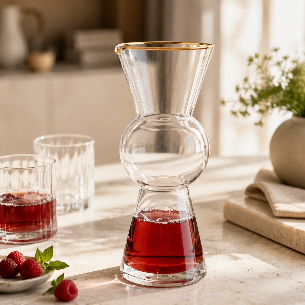Narrow Pitcher with Gold Rim