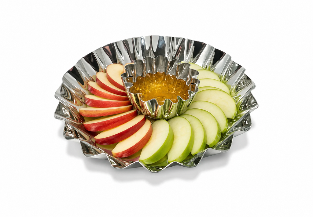 Stainless Steel Chip and Dip Bowl, 14.25"D