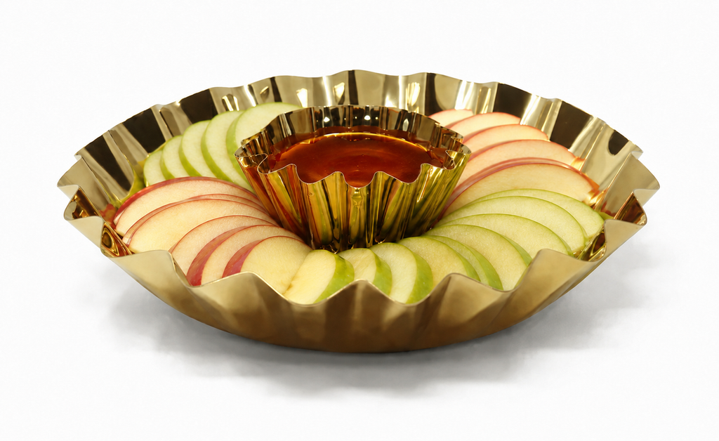 Stainless Steel Chip and Dip Bowl, 14.25"D