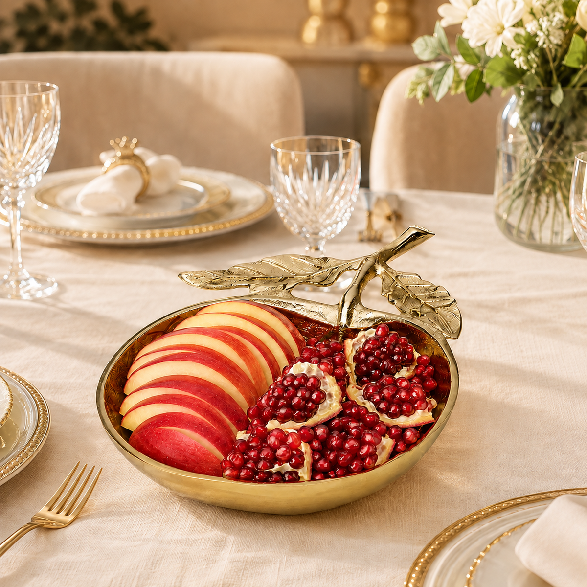 Gold Leaf Dish - 8.25"L