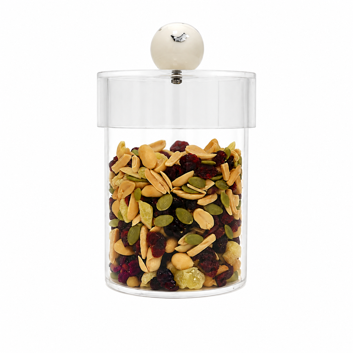 Acrylic Canister with Ball Knob, Available in 3 sizes