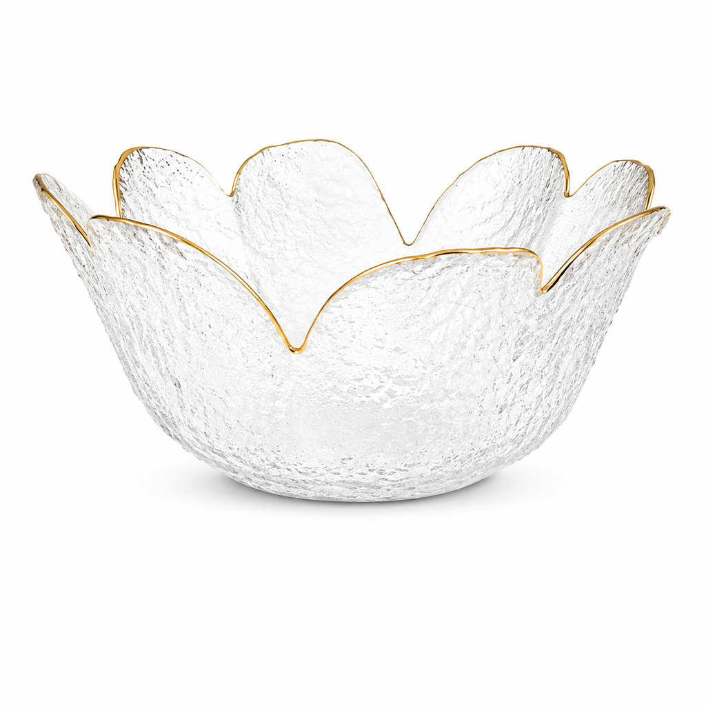 Flower Shaped Bowl with Gold Rim