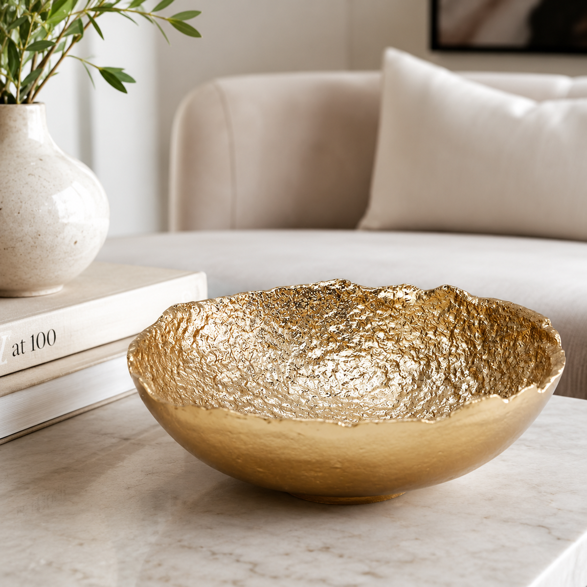 Gold Bark Raw Edged Bowl