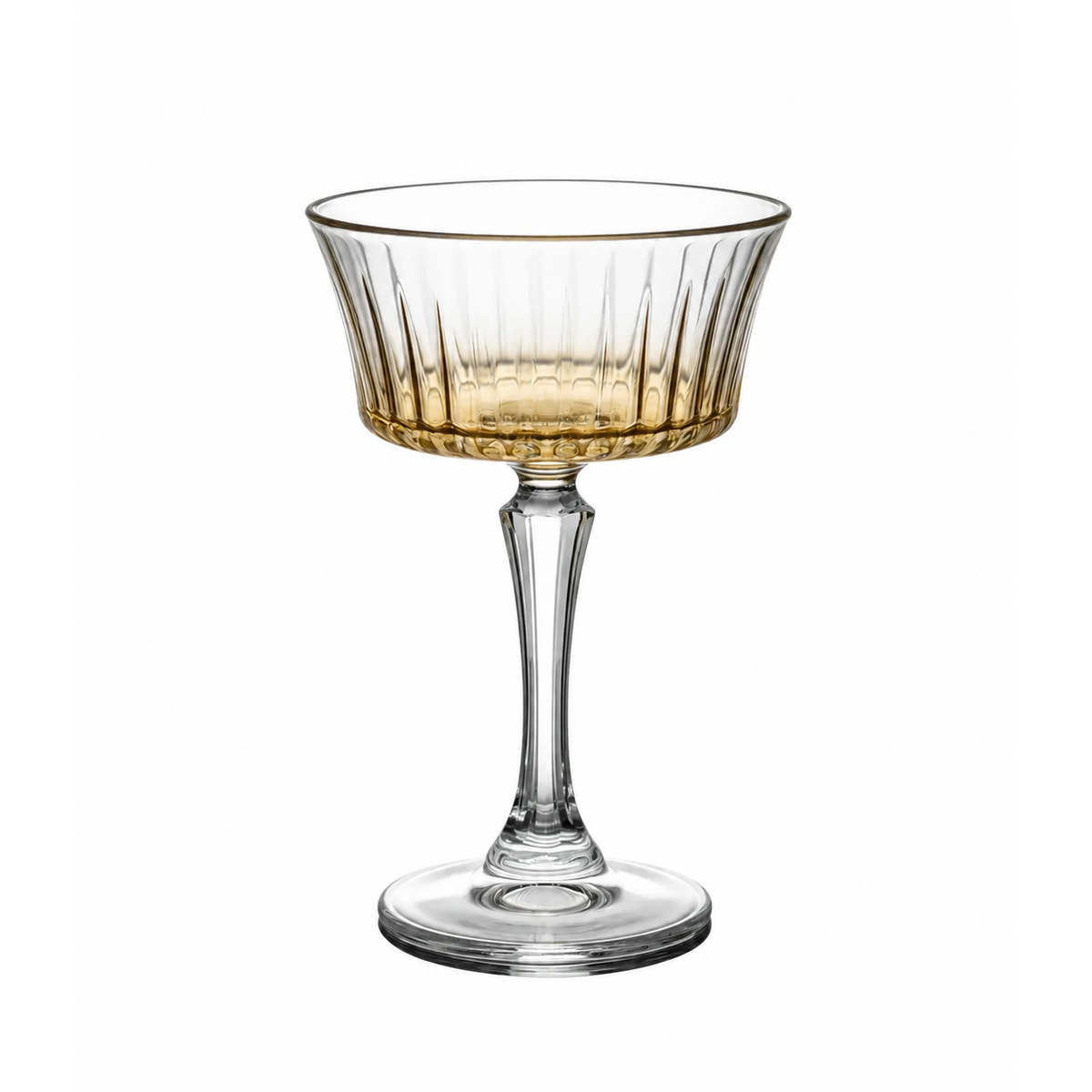 Set of 6 Timeless Martini Glasses with Amber Shade on Bottom