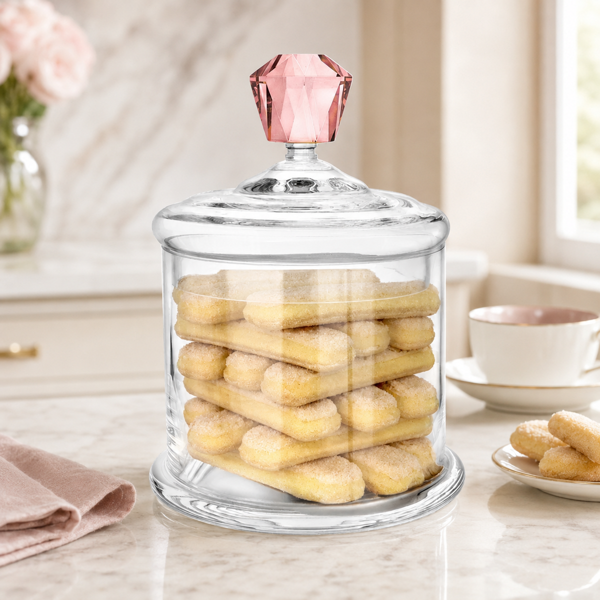 Canister with Colored Diamond Handle (3 Sizes)
