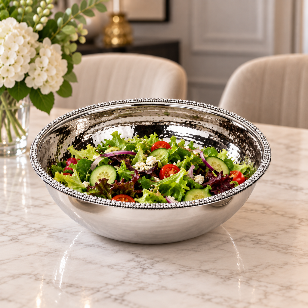 Stainless Steel Bowl w Stones
