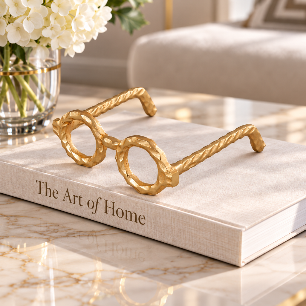 Textured Hammered Brass Eyeglass, 2 Colors