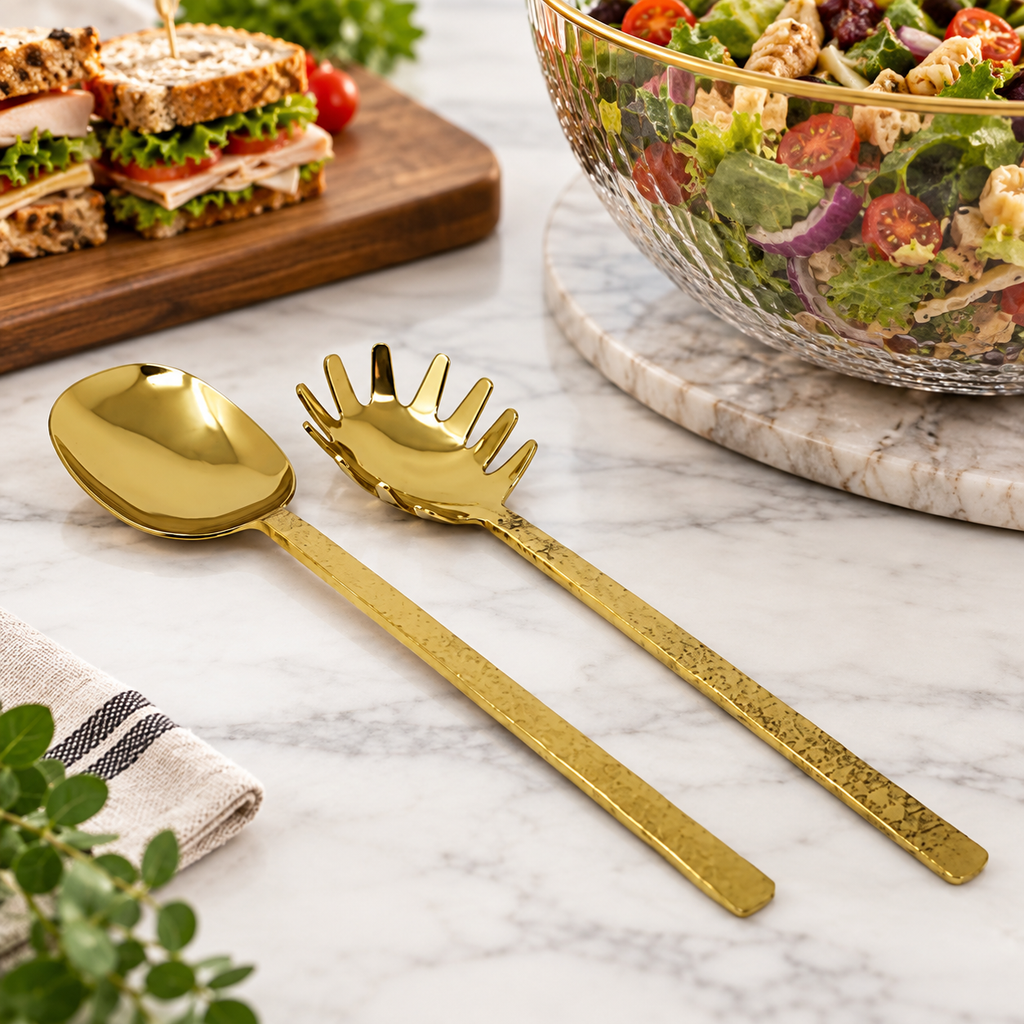 Set of 2 Gold Pasta Servers
