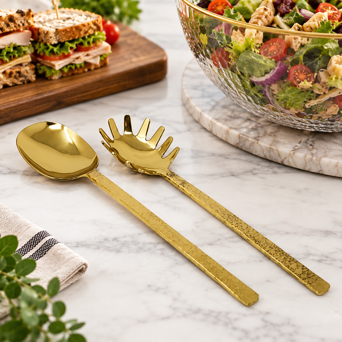 Set of 2 Gold Pasta Servers