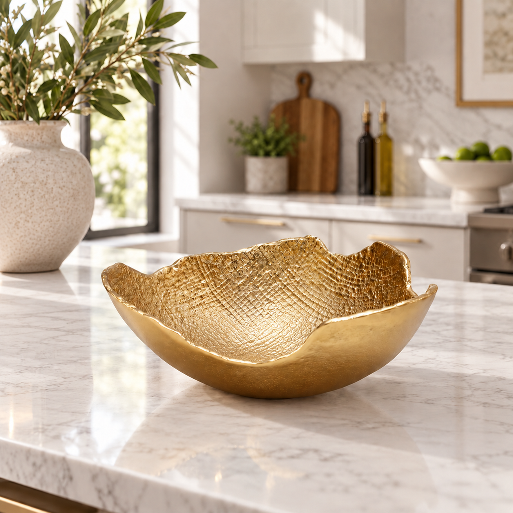 Gold Bark Raw Edged Bowl