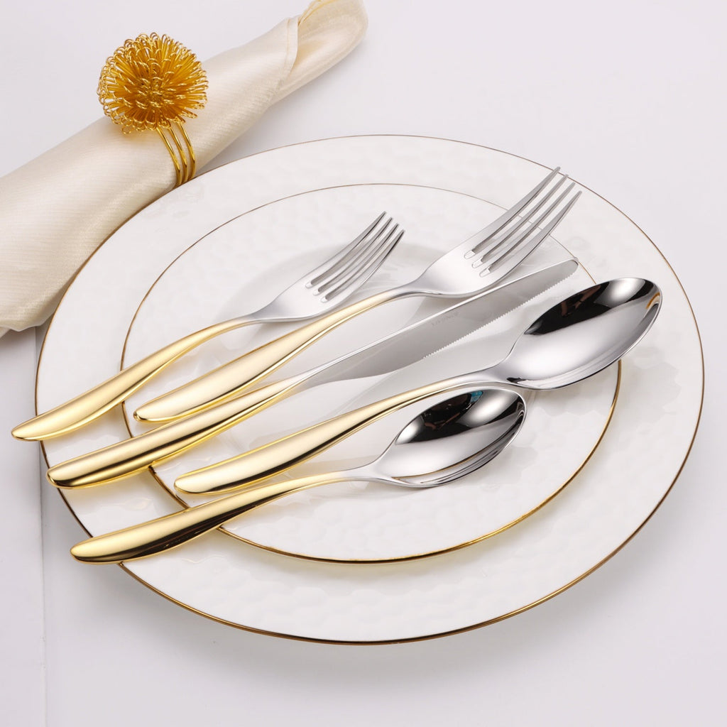 20 Pc Flatware Set with Wavy Handle (4 color options)