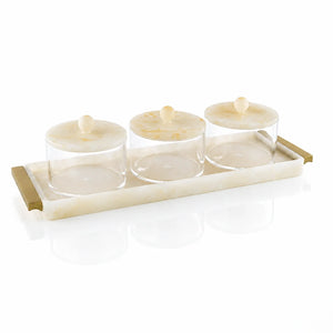 Resin Rectangle Dip Bowl Set