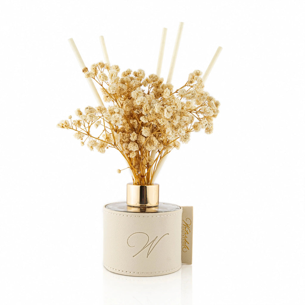 Taupe Leather Bloom Diffuser  by  Waterdale Collection