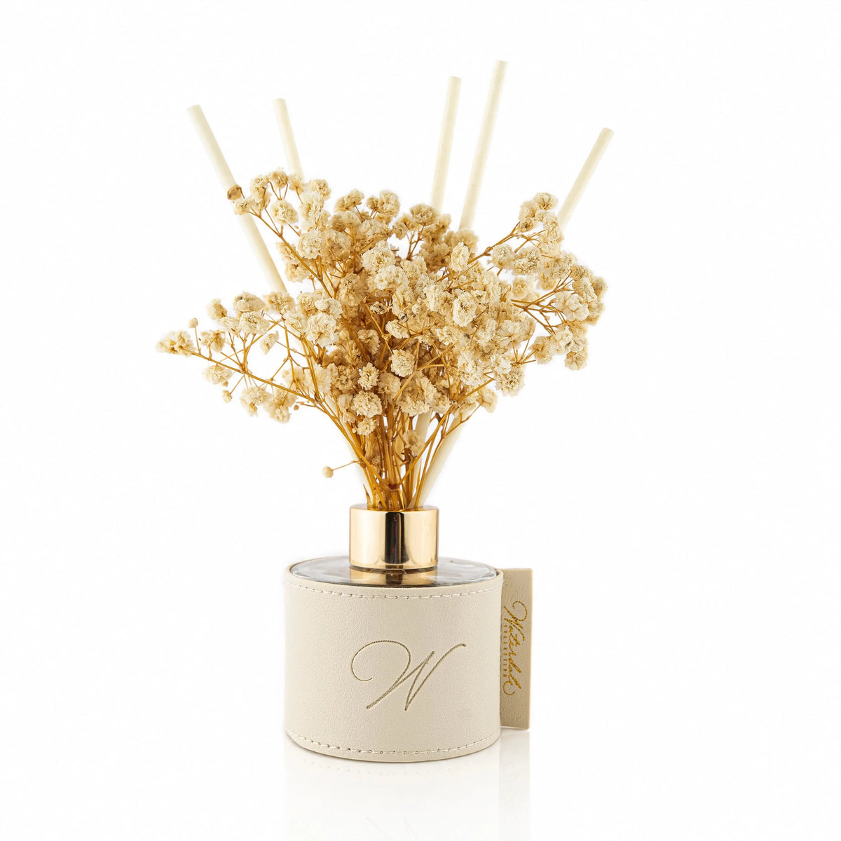 Taupe Leather Bloom Diffuser  by  Waterdale Collection