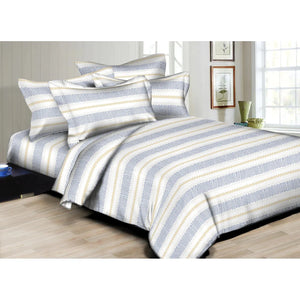 Dotted Stripes Blue Duvet Cover Bedding Set
