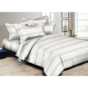 Dotted Stripes Grey Duvet Cover Bedding Set