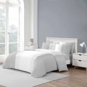 Dotted Stripes Grey Duvet Cover Bedding Set