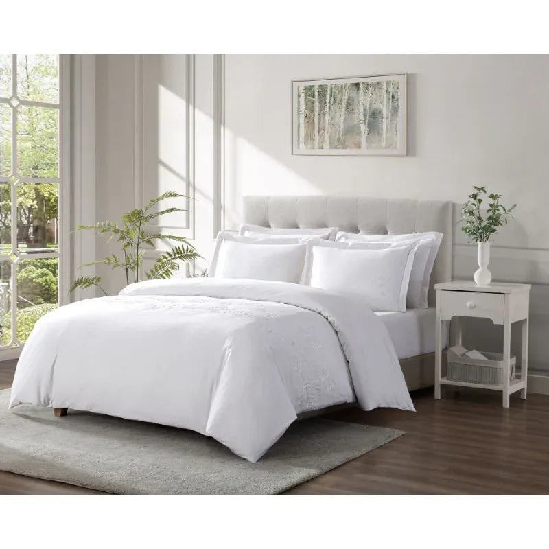 Embroidered Dandelions Duvet Cover Bedding Set