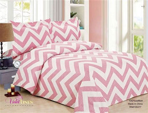 Pink Chevron Duvet Cover Bedding Set