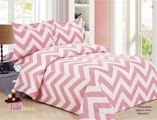 Pink Chevron Duvet Cover Bedding Set