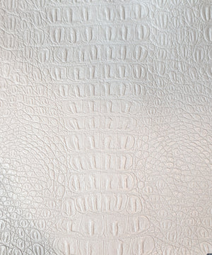 White Snake Skin Leather fabric 33