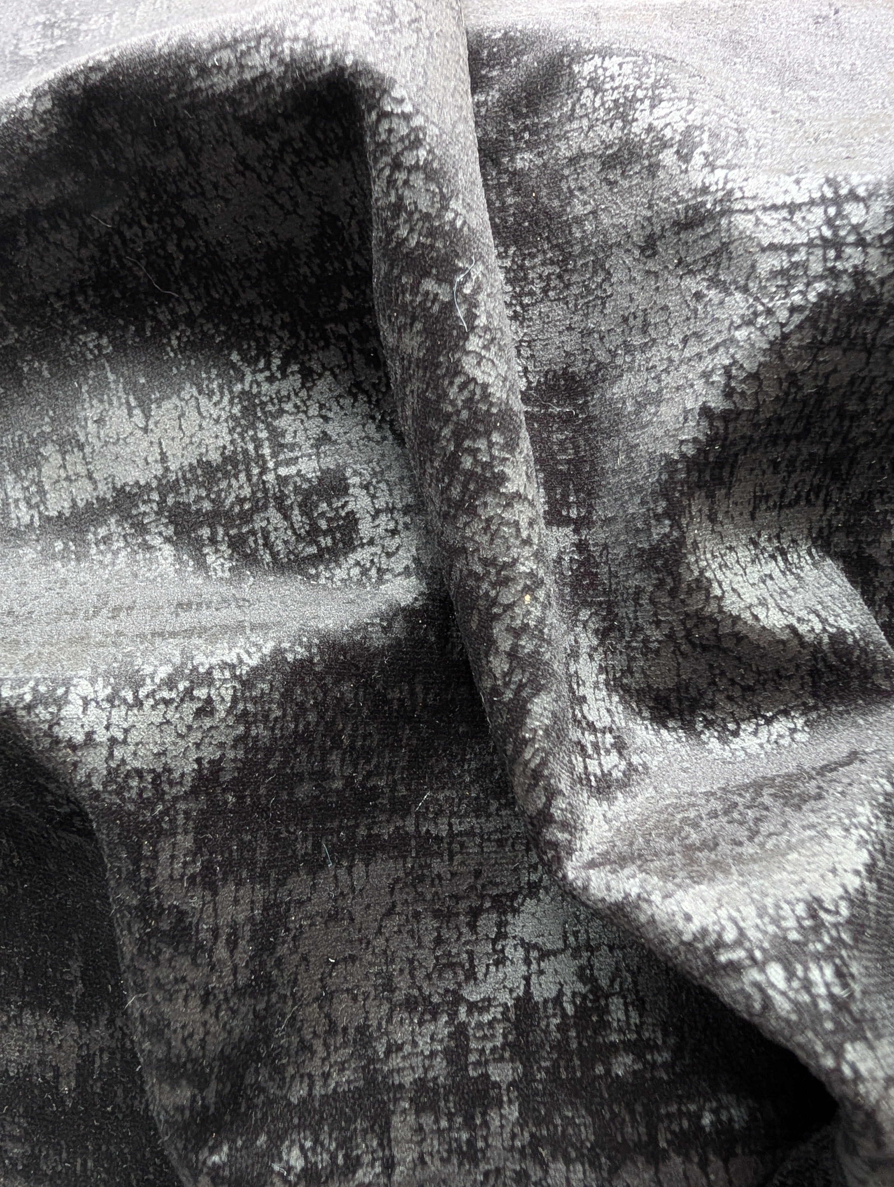 Oblique Black Velvet fabric 47