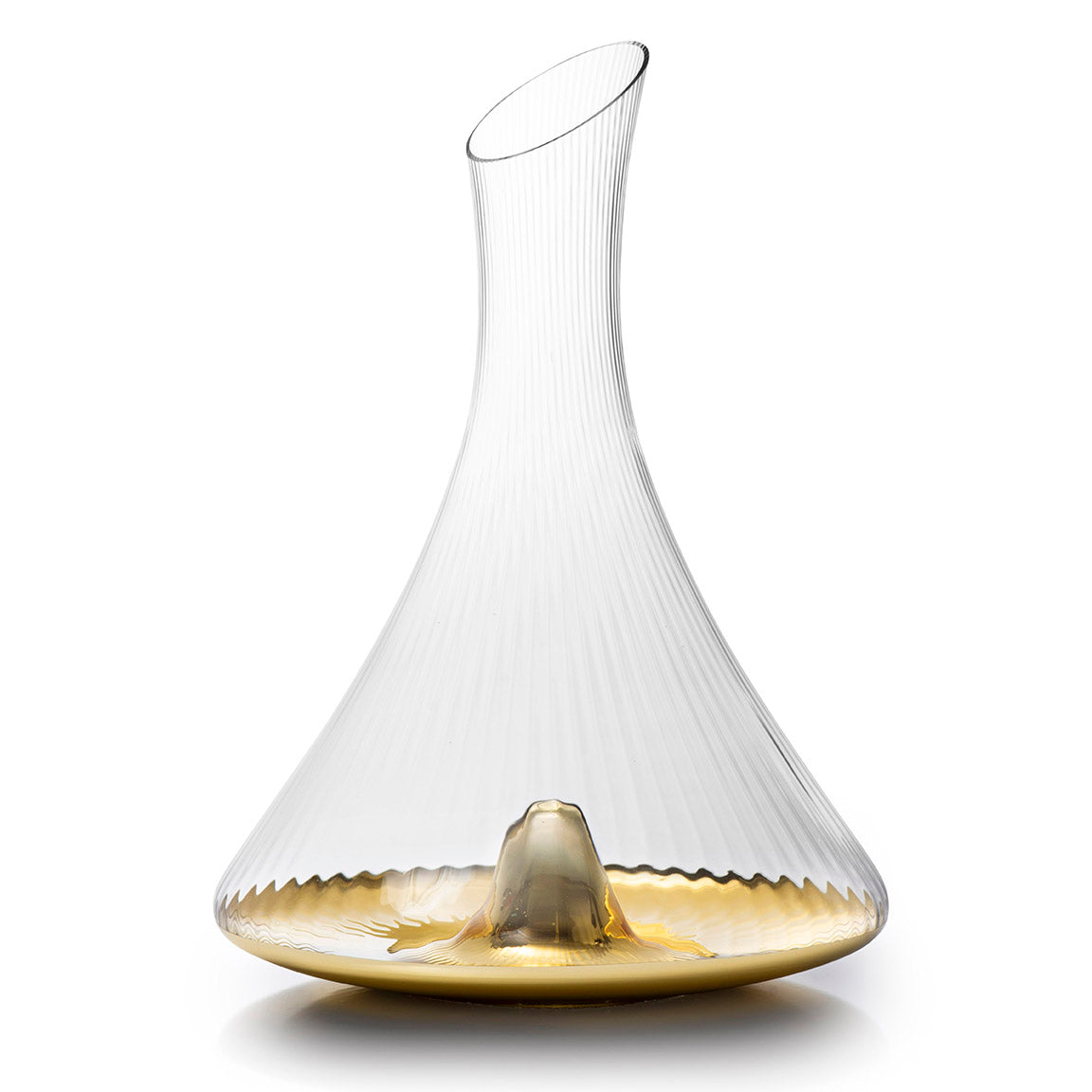 Unique Shaped Decanter with Gold Bottom
