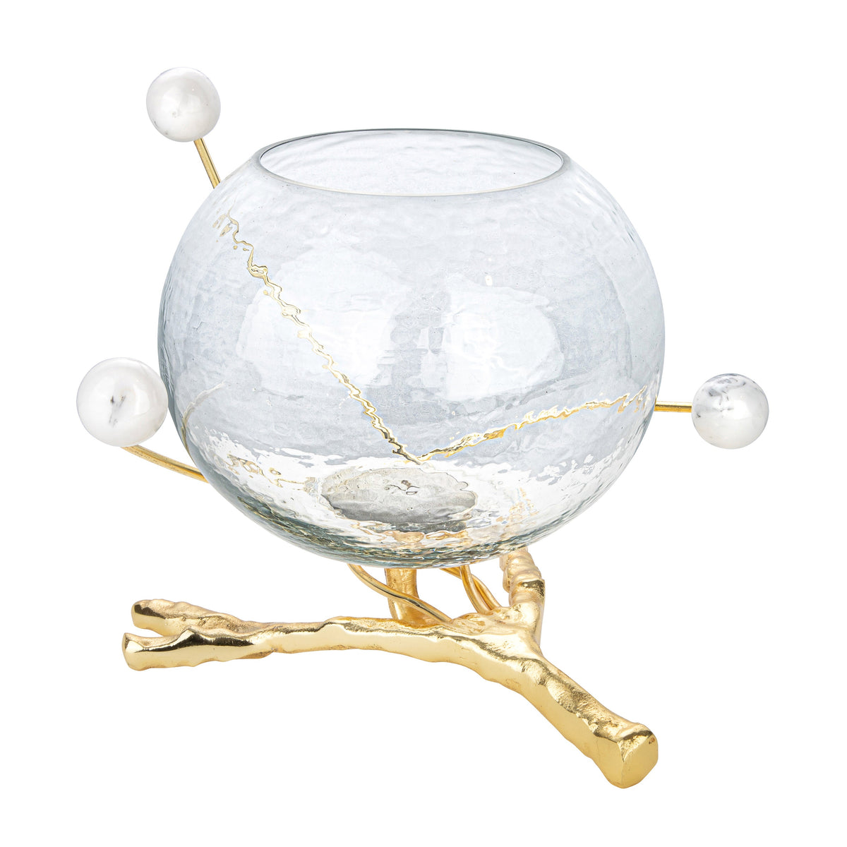 Branch Bowl Centerpiece with Ball Design - 8.3"