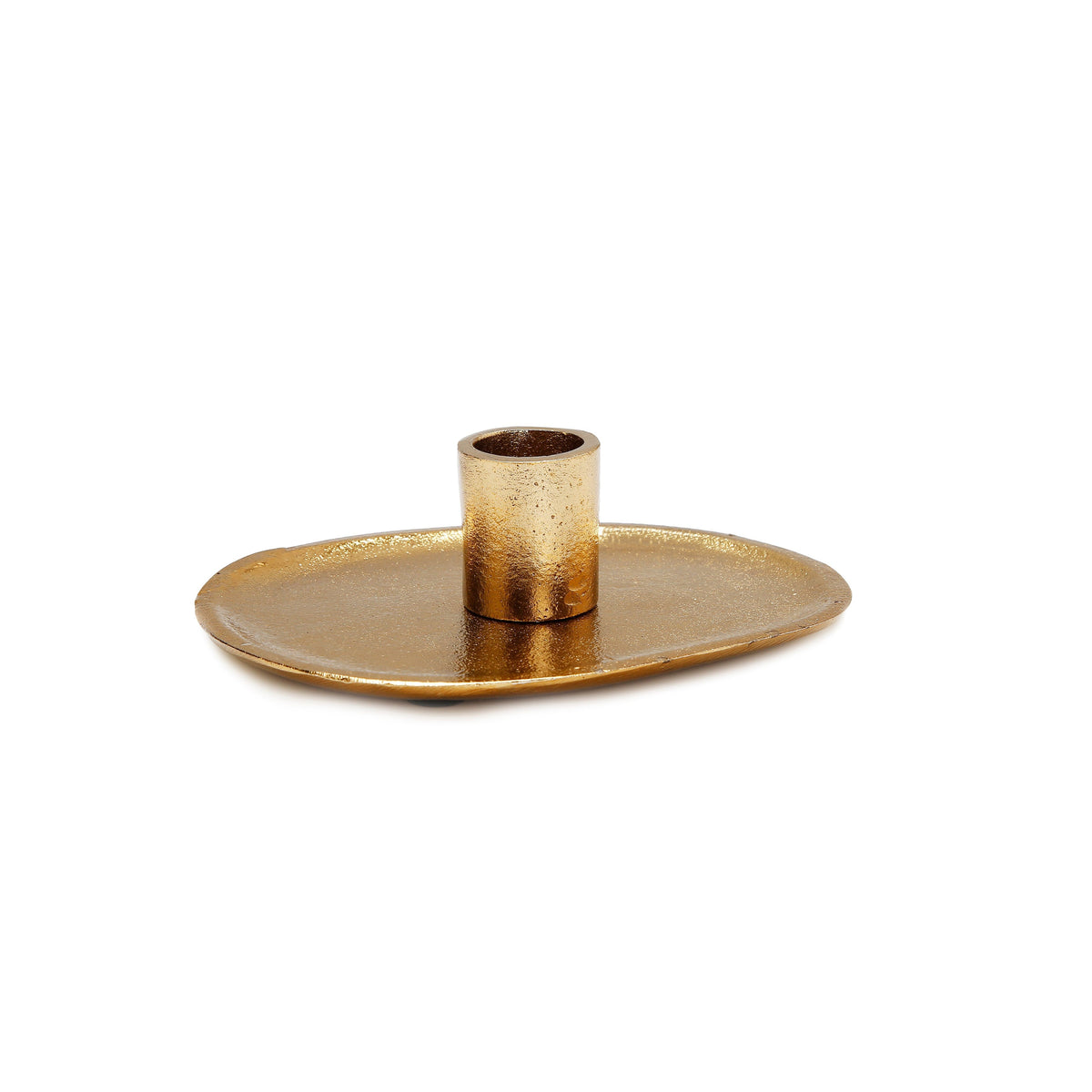 Flat Gold Candle Holder