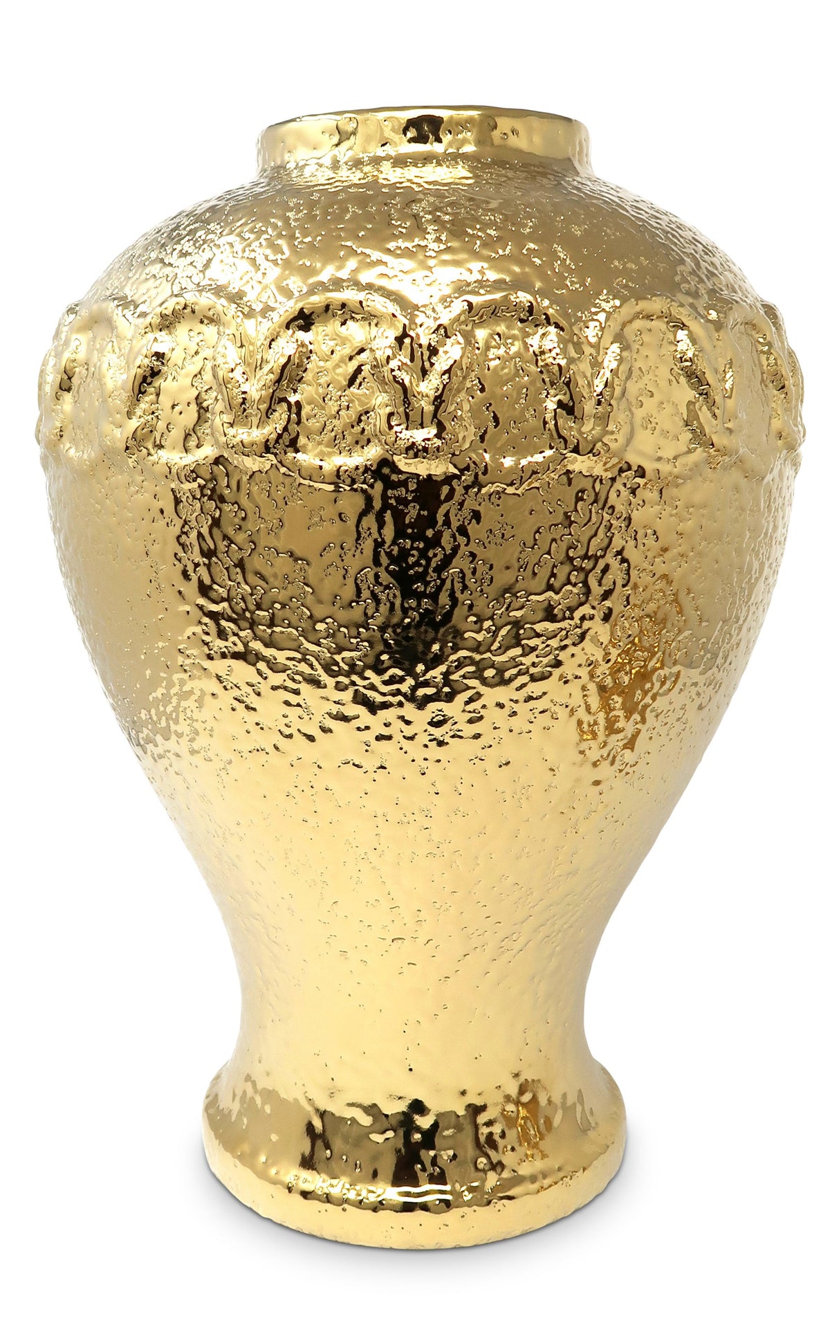 Gold Ginger Jar with Gold Chain Detail