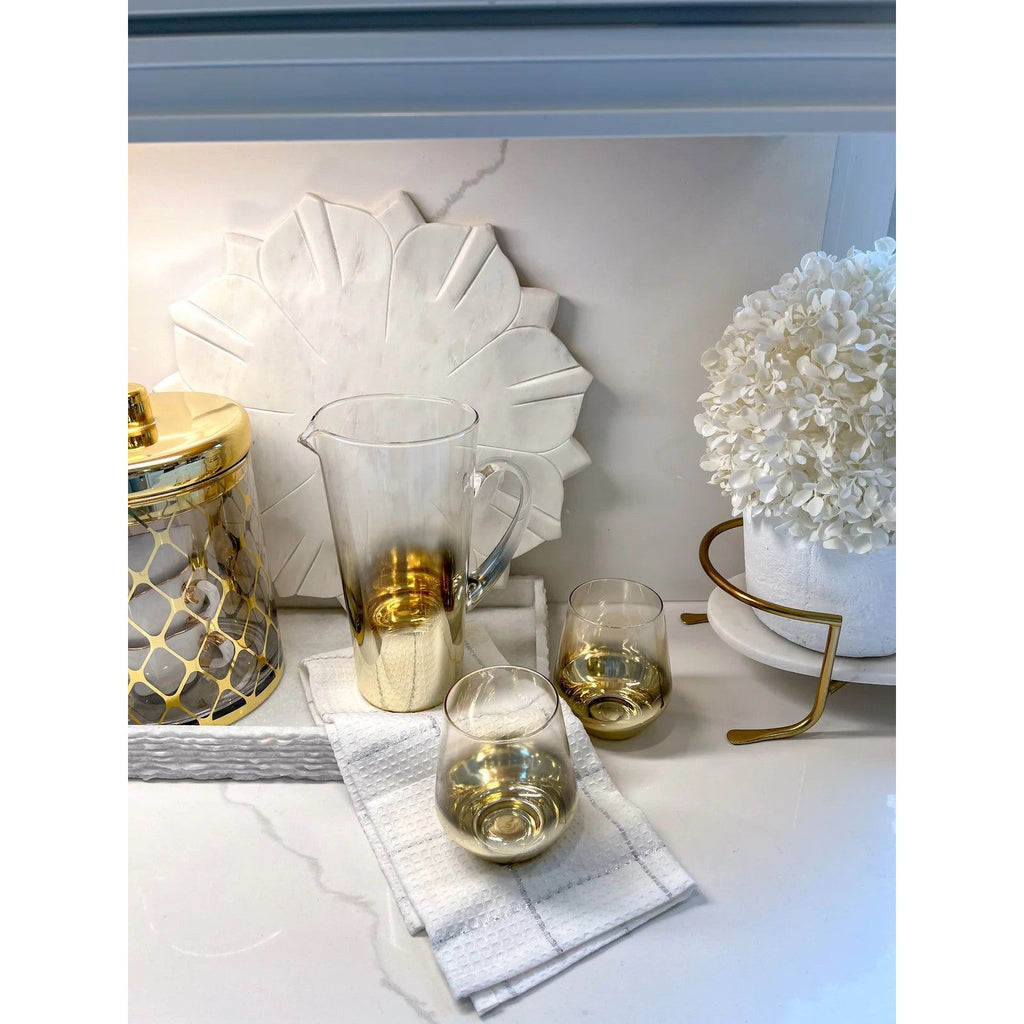 Pitcher with Gold Ombre Design, 9.25"H