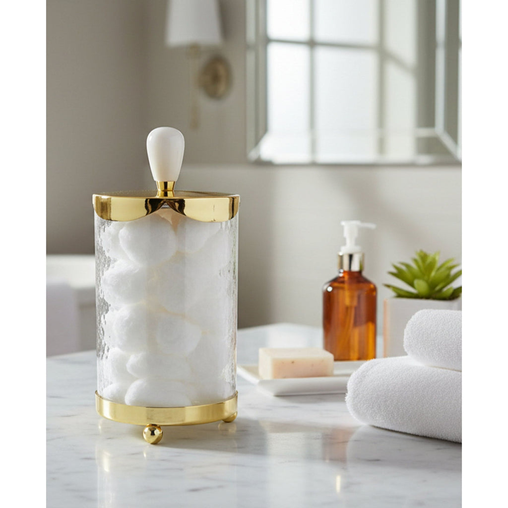Glass Canister with Metal Lid and Marble Knob (3 Sizes)